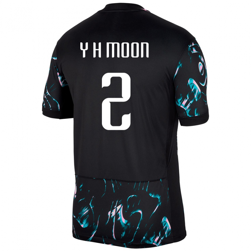 גברים דרום קוריאה Yo-Han Moon #2 שָׁחוֹר הרחק ג'רזי 24-26 חולצה קצרה