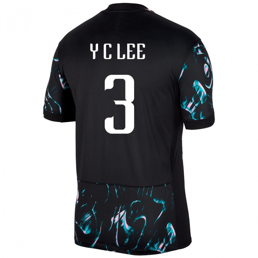 גברים דרום קוריאה Ye-Chan Lee #3 שָׁחוֹר הרחק ג'רזי 24-26 חולצה קצרה