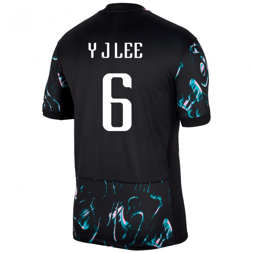 גברים דרום קוריאה Young-Joon Lee #6 שָׁחוֹר הרחק ג'רזי 24-26 חולצה קצרה