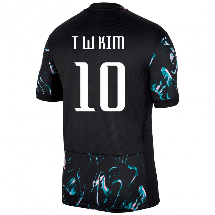 גברים דרום קוריאה Tae-Won Kim #10 שָׁחוֹר הרחק ג'רזי 24-26 חולצה קצרה