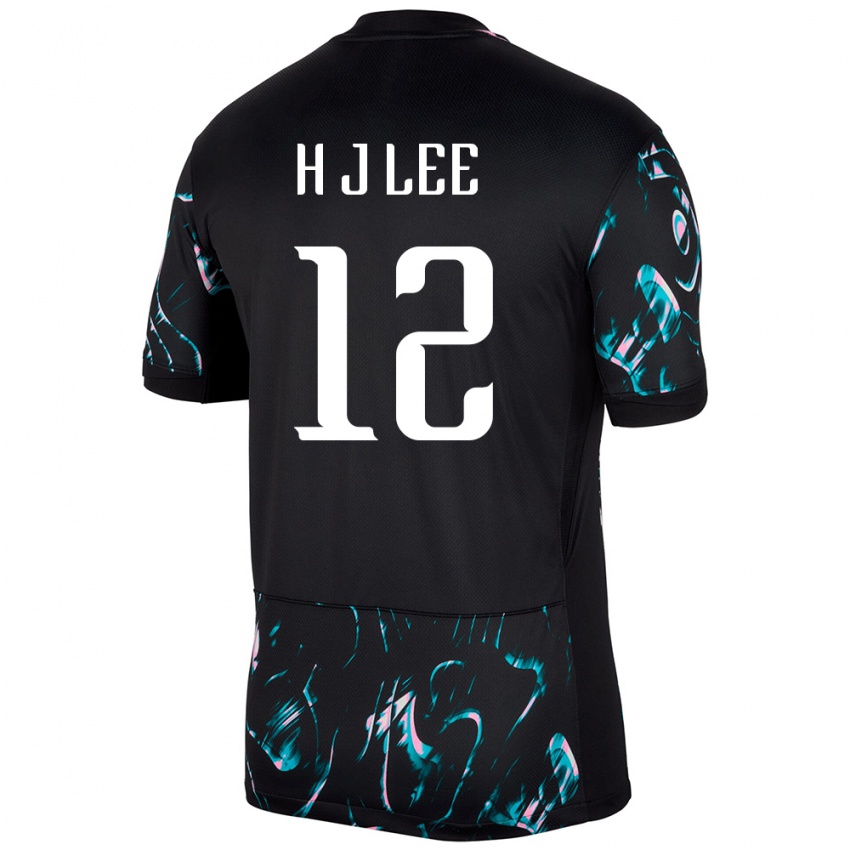 גברים דרום קוריאה Jae-Hyung Lee #12 שָׁחוֹר הרחק ג'רזי 24-26 חולצה קצרה