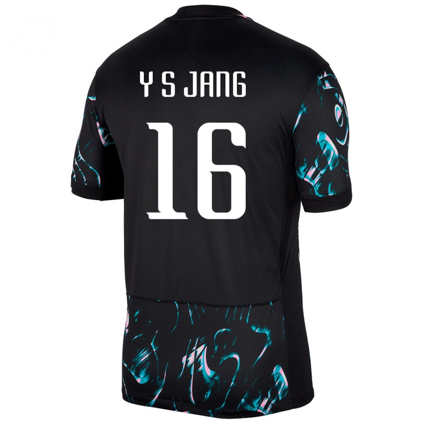 גברים דרום קוריאה See-Young Jang #16 שָׁחוֹר הרחק ג'רזי 24-26 חולצה קצרה