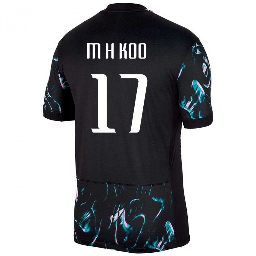 גברים דרום קוריאה Hun-Min Koo #17 שָׁחוֹר הרחק ג'רזי 24-26 חולצה קצרה