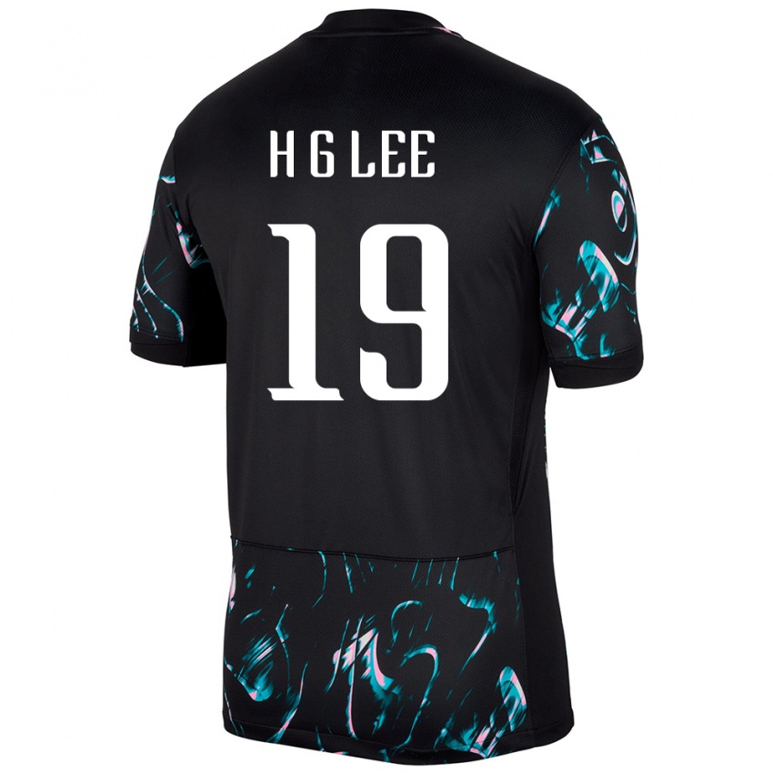 גברים דרום קוריאה Geon-Hee Lee #19 שָׁחוֹר הרחק ג'רזי 24-26 חולצה קצרה