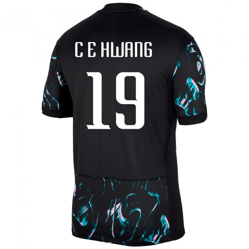 גברים דרום קוריאה Eun-Chong Hwang #19 שָׁחוֹר הרחק ג'רזי 24-26 חולצה קצרה