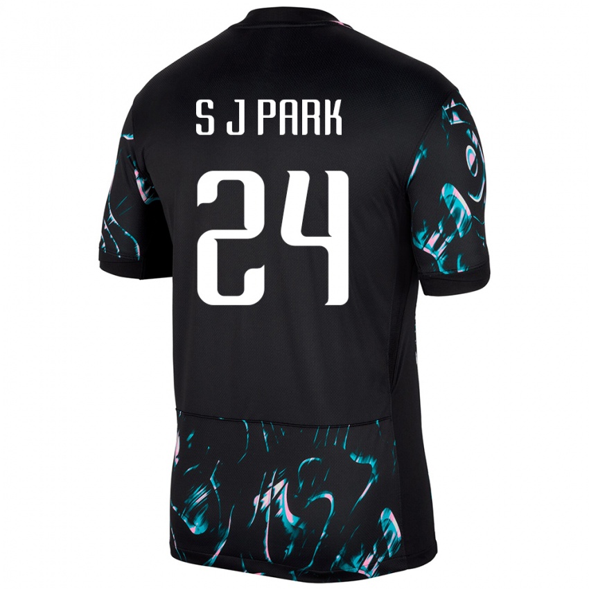 גברים דרום קוריאה Jae-Seong Park #24 שָׁחוֹר הרחק ג'רזי 24-26 חולצה קצרה