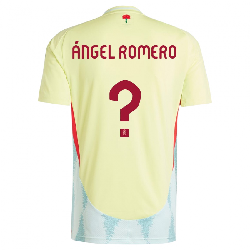 גברים ספרד Miguel Ángel Romero #0 צהוב הרחק ג'רזי 24-26 חולצה קצרה