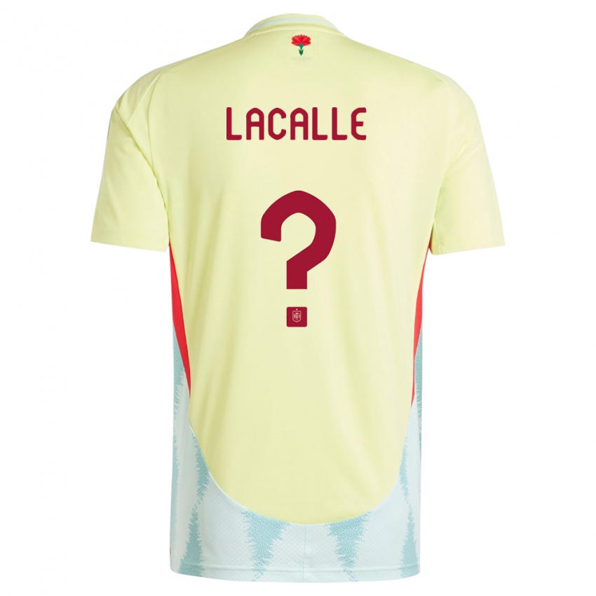 גברים ספרד Manuel Lacalle #0 צהוב הרחק ג'רזי 24-26 חולצה קצרה