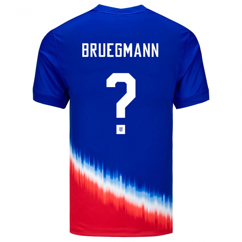 גברים ארצות הברית Lukas Bruegmann #0 כְּחוֹל הרחק ג'רזי 24-26 חולצה קצרה