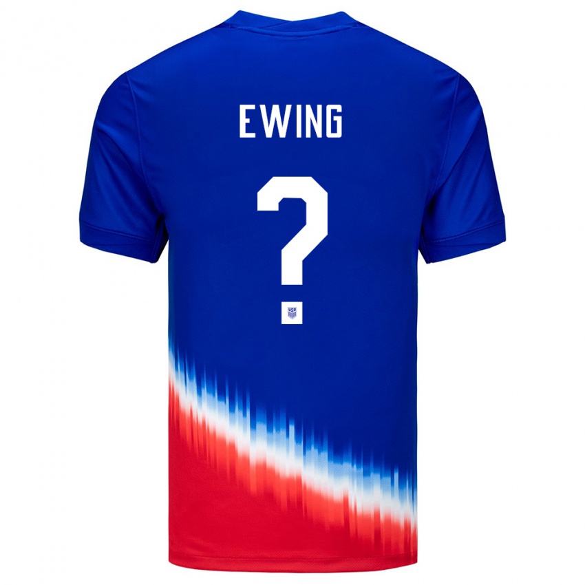 גברים ארצות הברית Immanuel Ewing #0 כְּחוֹל הרחק ג'רזי 24-26 חולצה קצרה