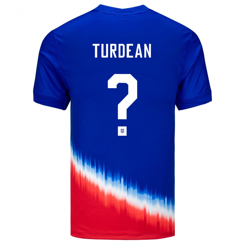 גברים ארצות הברית Robert Turdean #0 כְּחוֹל הרחק ג'רזי 24-26 חולצה קצרה