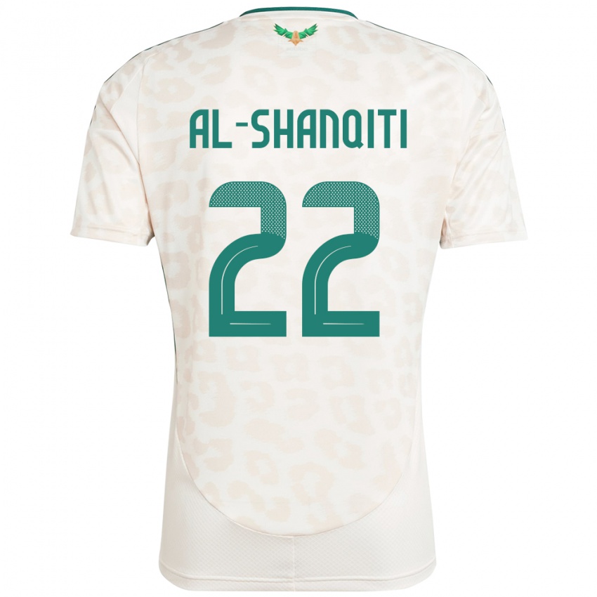גברים ערב הסעודית Hamed Al-Shanqiti #22 לָבָן הרחק ג'רזי 24-26 חולצה קצרה