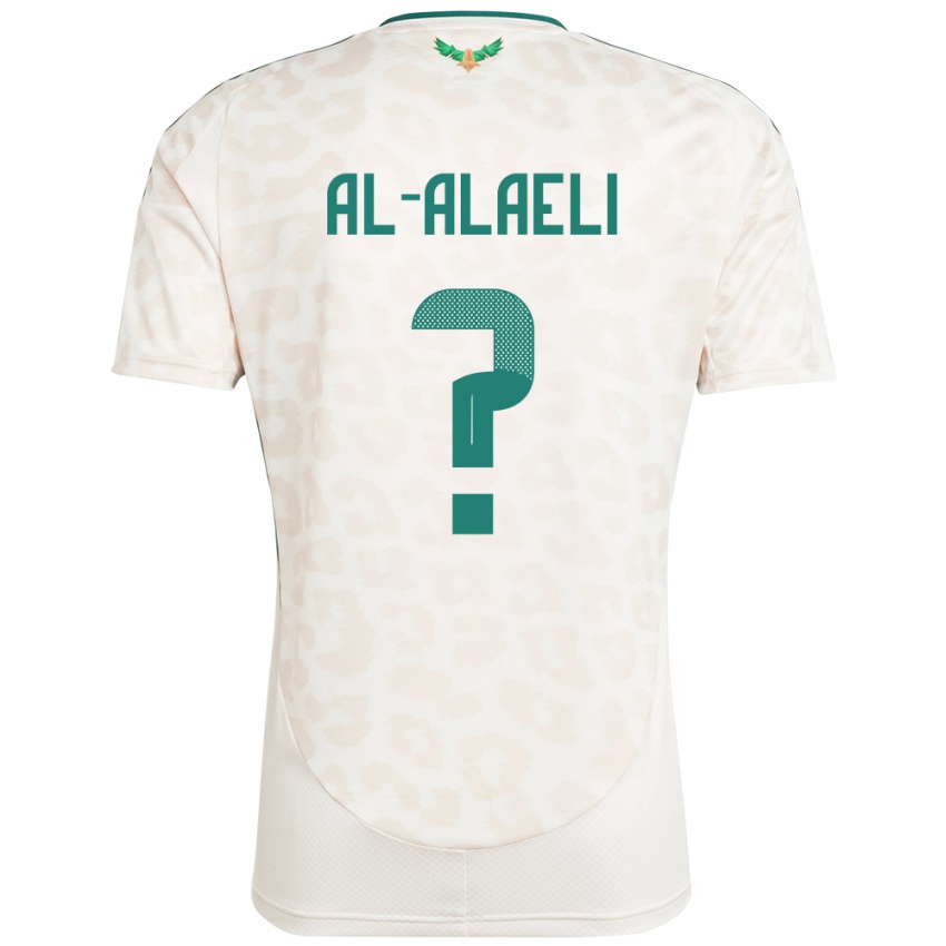 גברים ערב הסעודית Mishal Al-Alaeli #0 לָבָן הרחק ג'רזי 24-26 חולצה קצרה