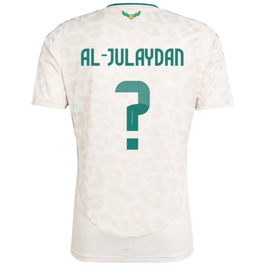 גברים ערב הסעודית Ahmed Al-Julaydan #0 לָבָן הרחק ג'רזי 24-26 חולצה קצרה