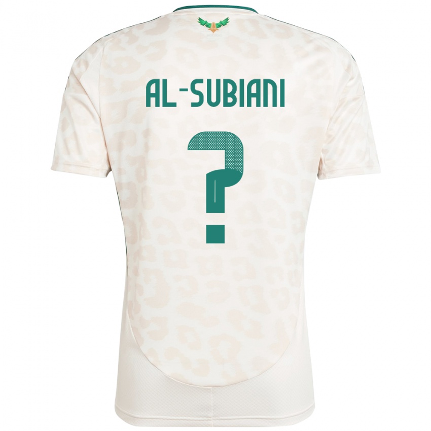 גברים ערב הסעודית Faisal Al-Subiani #0 לָבָן הרחק ג'רזי 24-26 חולצה קצרה