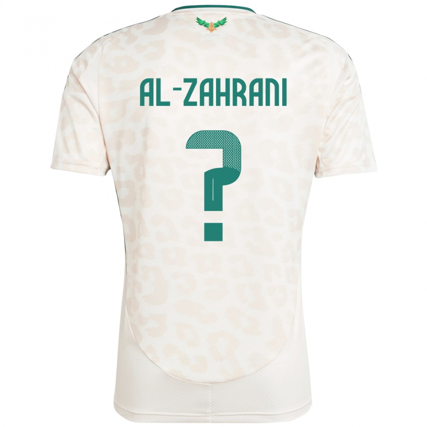 גברים ערב הסעודית Anas Al-Zahrani #0 לָבָן הרחק ג'רזי 24-26 חולצה קצרה