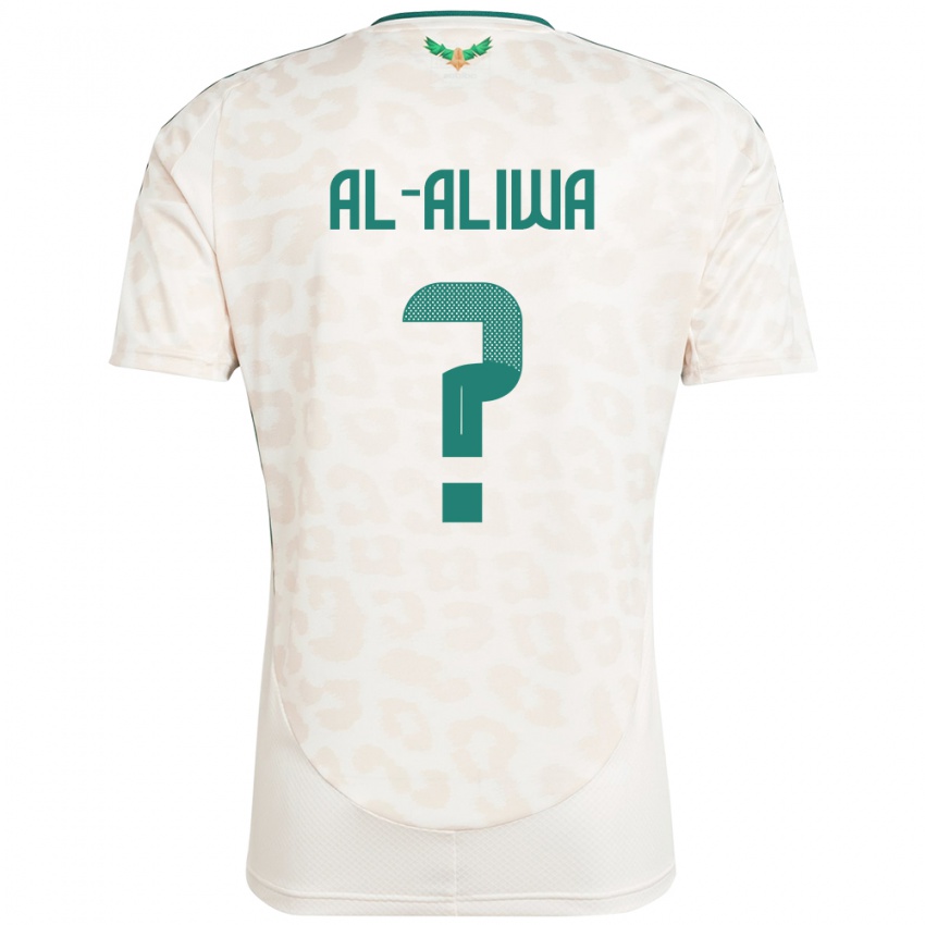 גברים ערב הסעודית Abdulaziz Al-Aliwa #0 לָבָן הרחק ג'רזי 24-26 חולצה קצרה