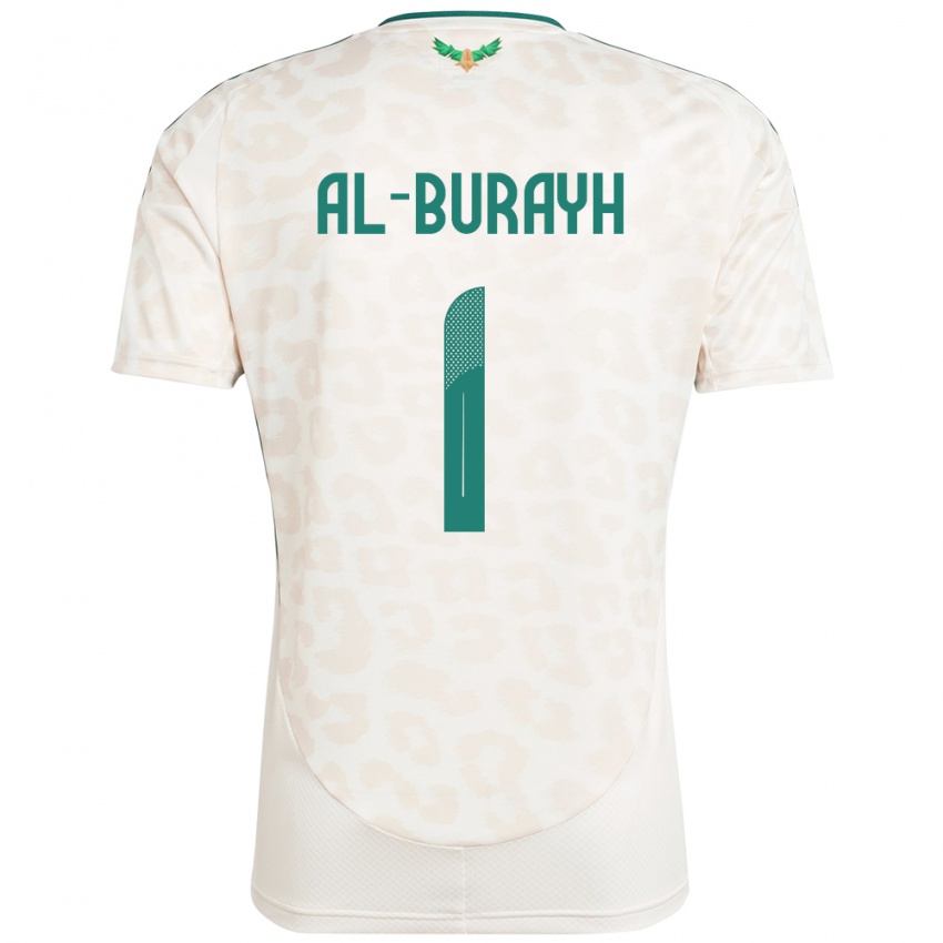 גברים ערב הסעודית Mahmoud Al-Burayh #1 לָבָן הרחק ג'רזי 24-26 חולצה קצרה