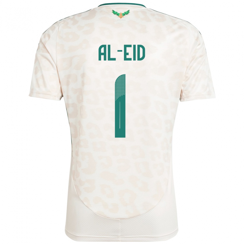 גברים ערב הסעודית Mousa Al-Eid #1 לָבָן הרחק ג'רזי 24-26 חולצה קצרה