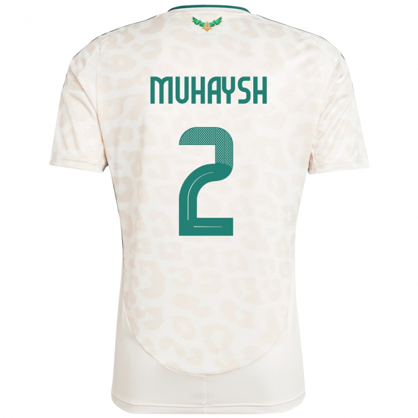 גברים ערב הסעודית Mohammed Muhaysh #2 לָבָן הרחק ג'רזי 24-26 חולצה קצרה