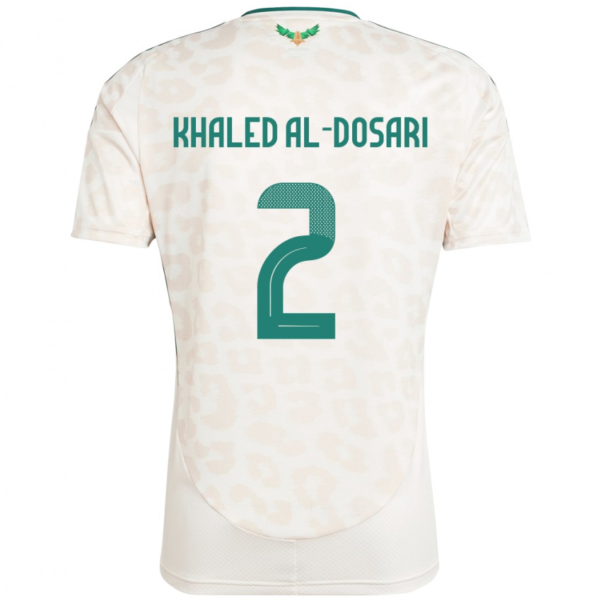 גברים ערב הסעודית Yazeed Khaled Al-Dosari #2 לָבָן הרחק ג'רזי 24-26 חולצה קצרה
