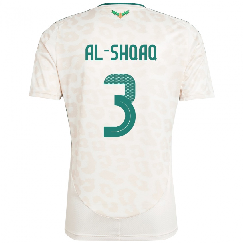 גברים ערב הסעודית Montadhar Al-Shqaq #3 לָבָן הרחק ג'רזי 24-26 חולצה קצרה