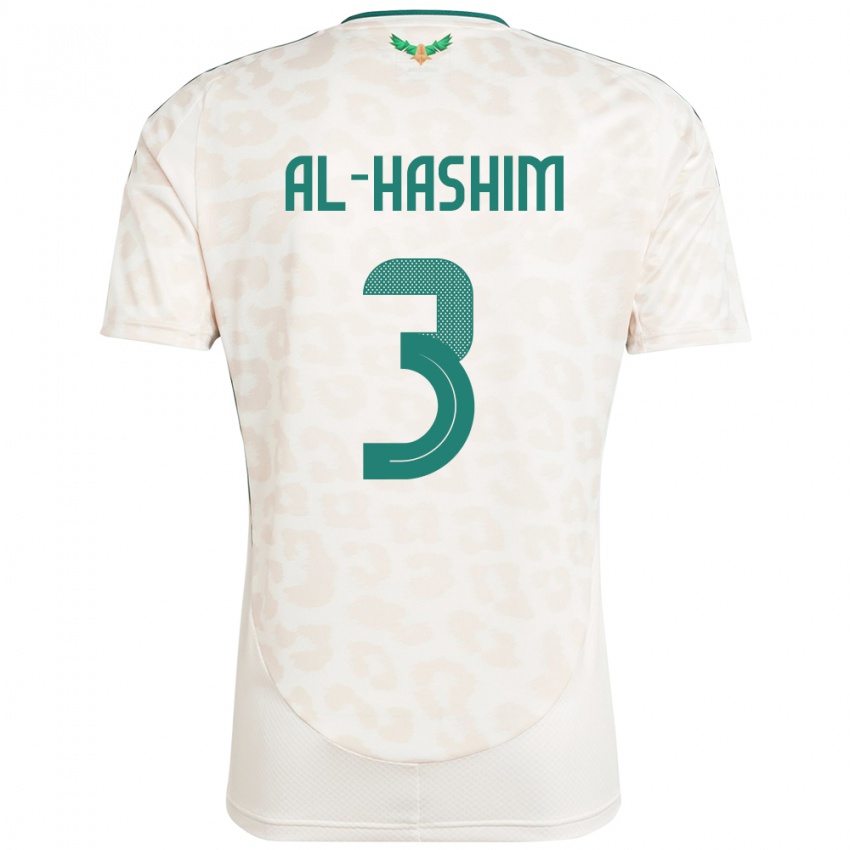 גברים ערב הסעודית Jawad Al-Hashim #3 לָבָן הרחק ג'רזי 24-26 חולצה קצרה