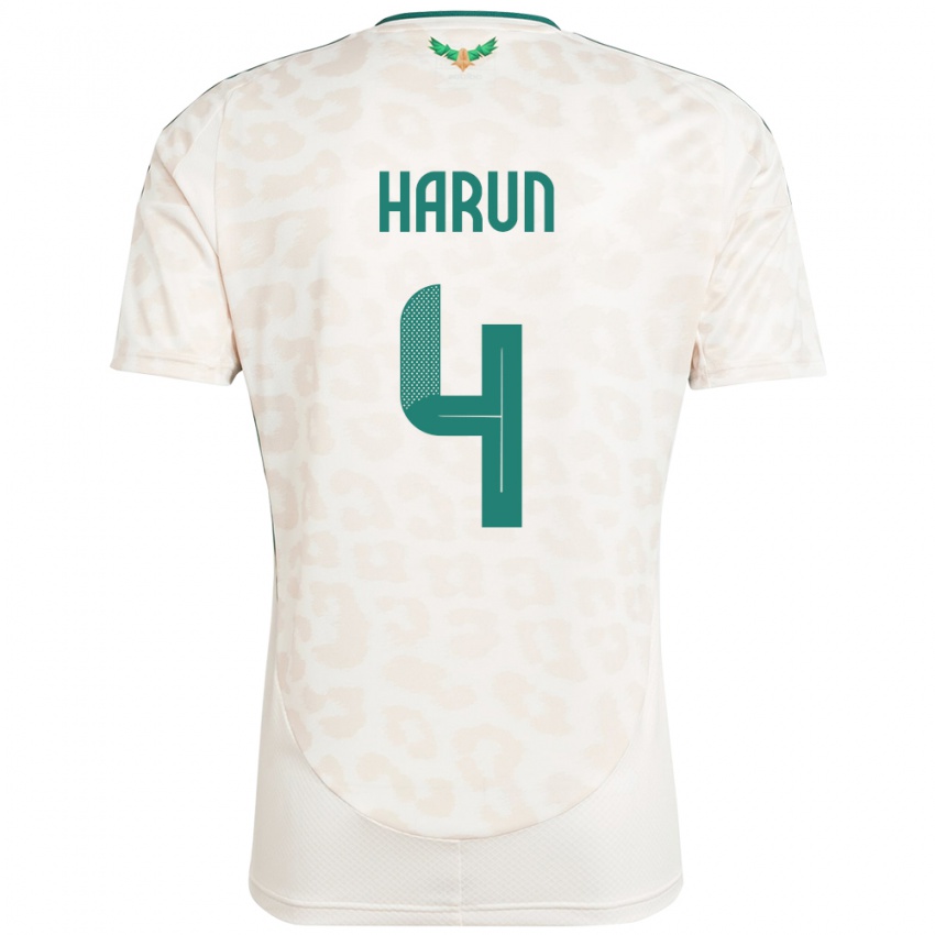 גברים ערב הסעודית Saud Harun #4 לָבָן הרחק ג'רזי 24-26 חולצה קצרה