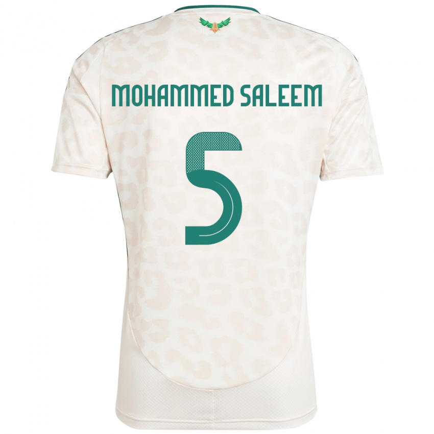 גברים ערב הסעודית Moayad Mohammed Saleem #5 לָבָן הרחק ג'רזי 24-26 חולצה קצרה