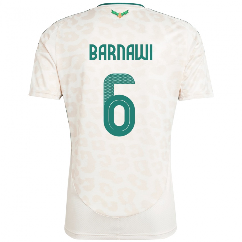 גברים ערב הסעודית Saleh Barnawi #6 לָבָן הרחק ג'רזי 24-26 חולצה קצרה