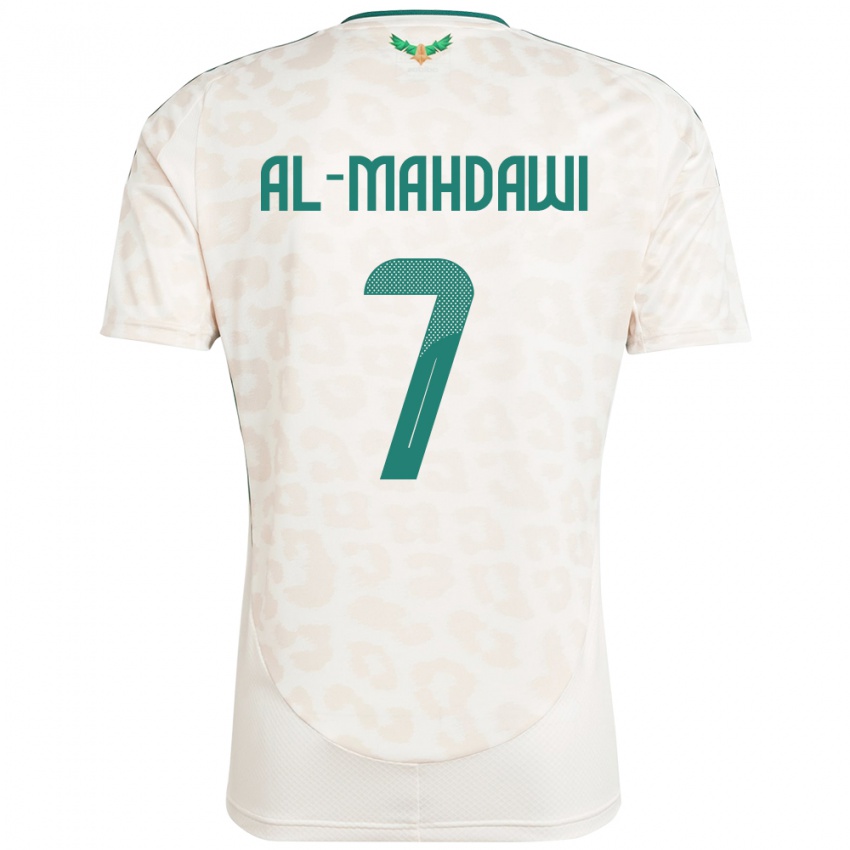 גברים ערב הסעודית Ali Al-Mahdawi #7 לָבָן הרחק ג'רזי 24-26 חולצה קצרה