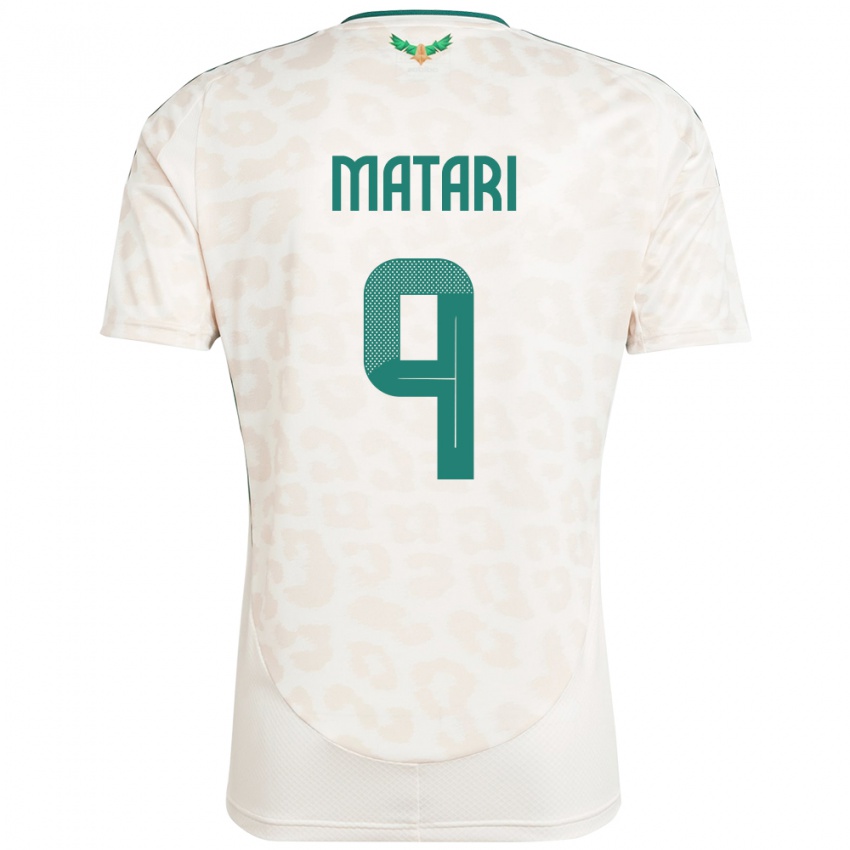 גברים ערב הסעודית Abdulhadi Matari #9 לָבָן הרחק ג'רזי 24-26 חולצה קצרה