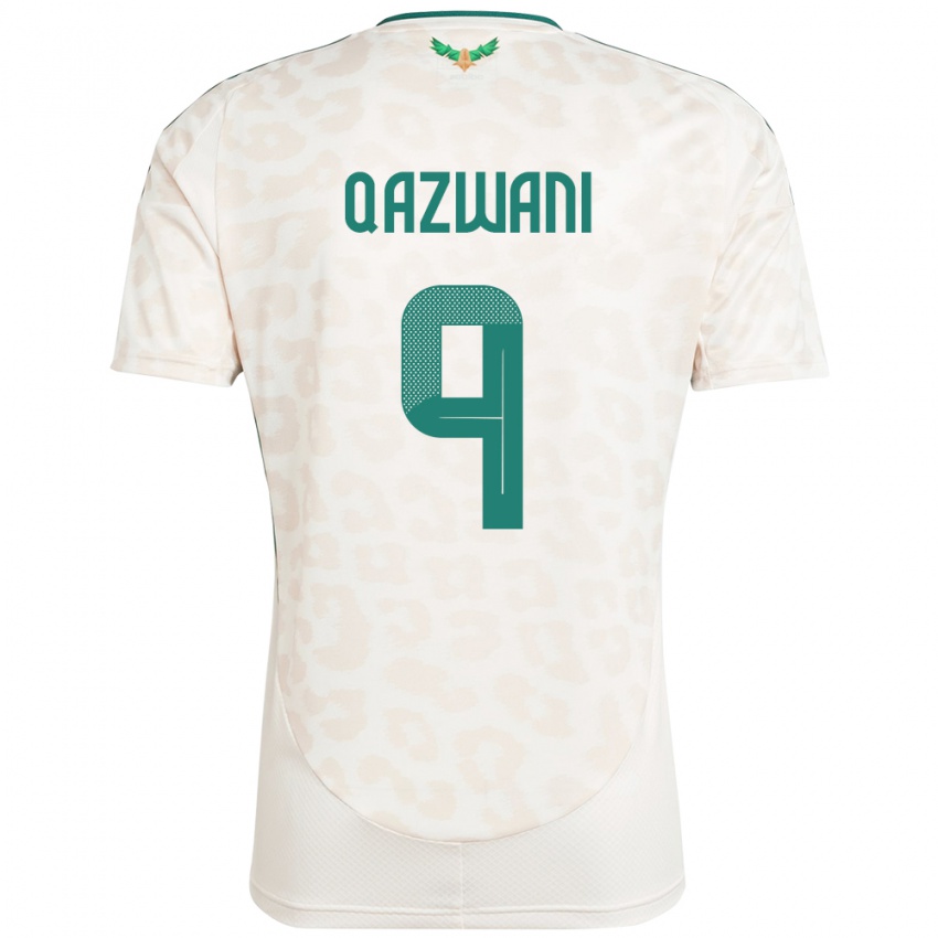 גברים ערב הסעודית Ali Qazwani #9 לָבָן הרחק ג'רזי 24-26 חולצה קצרה