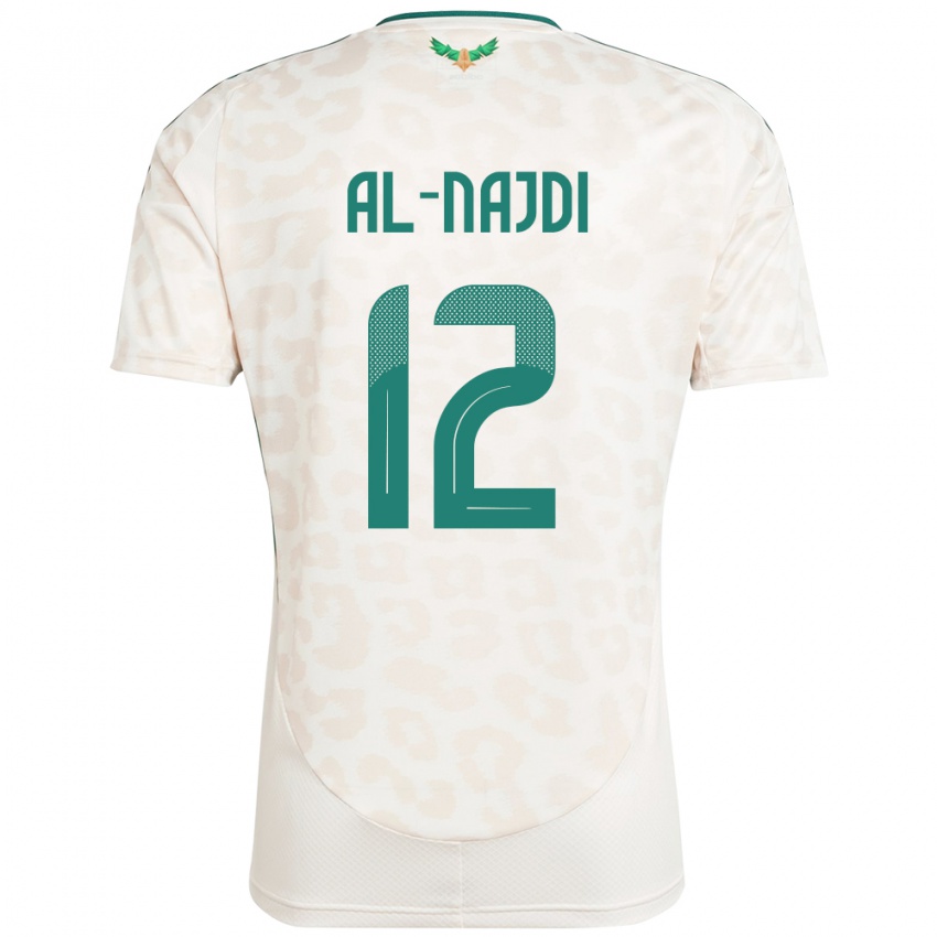 גברים ערב הסעודית Salem Al-Najdi #12 לָבָן הרחק ג'רזי 24-26 חולצה קצרה