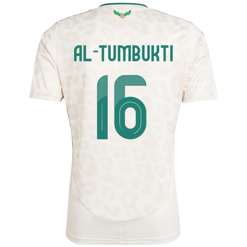 גברים ערב הסעודית Saud Al-Tumbukti #16 לָבָן הרחק ג'רזי 24-26 חולצה קצרה