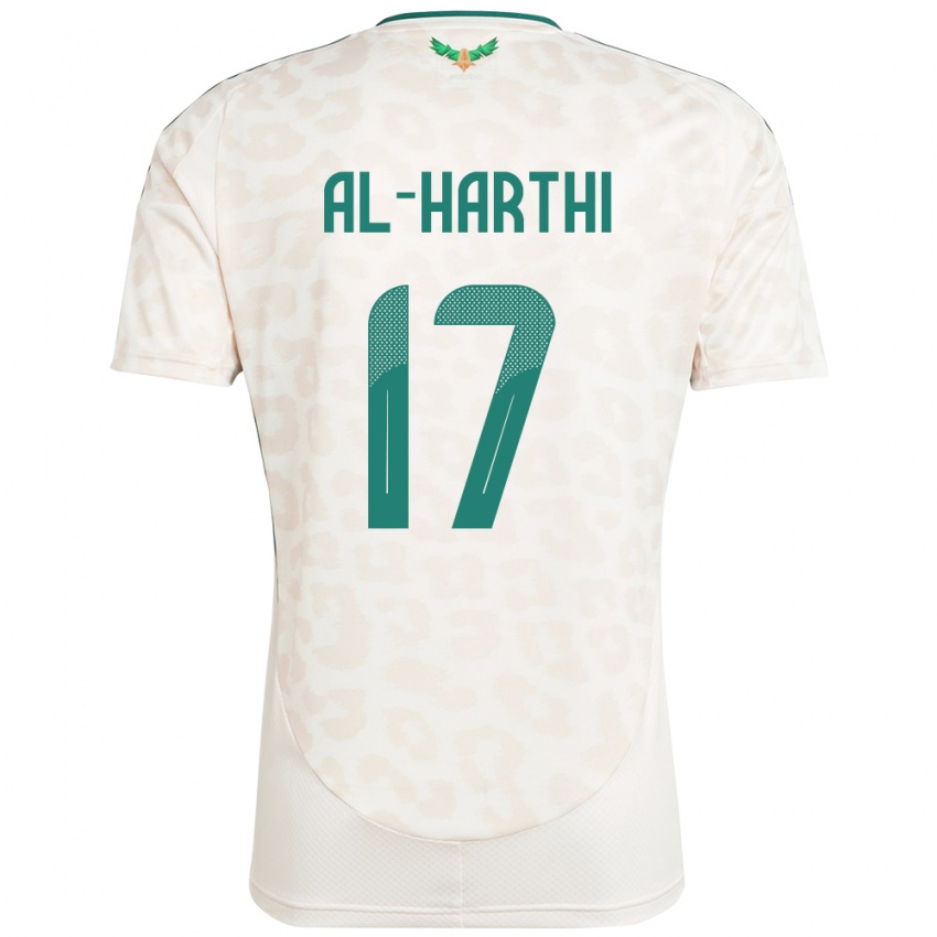 גברים ערב הסעודית Adel Al-Harthi #17 לָבָן הרחק ג'רזי 24-26 חולצה קצרה