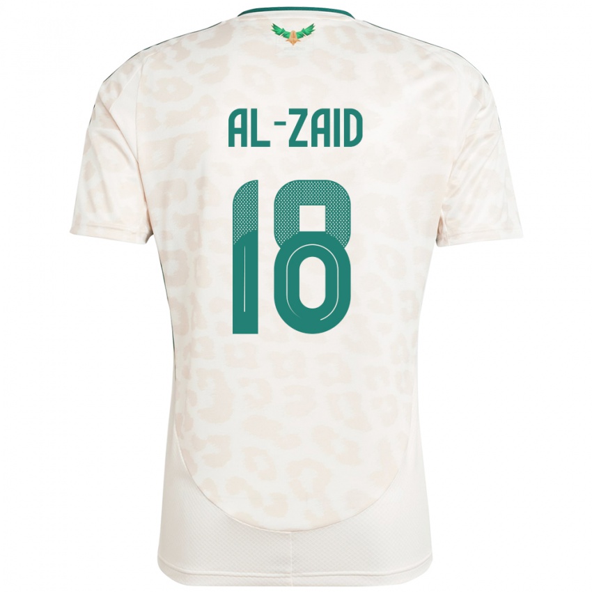 גברים ערב הסעודית Suhayb Al-Zaid #18 לָבָן הרחק ג'רזי 24-26 חולצה קצרה