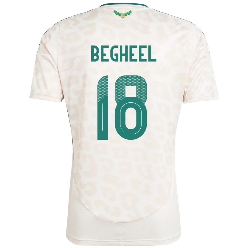 גברים ערב הסעודית Qasem Begheel #18 לָבָן הרחק ג'רזי 24-26 חולצה קצרה