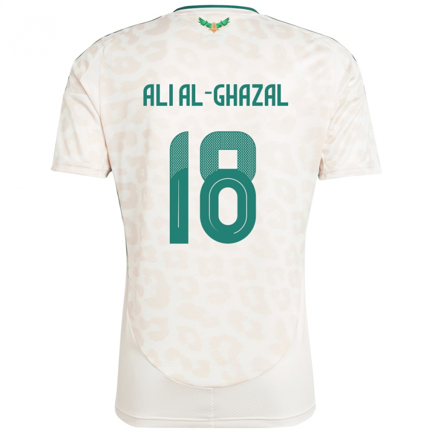 גברים ערב הסעודית Hassan Ali Al-Ghazal #18 לָבָן הרחק ג'רזי 24-26 חולצה קצרה