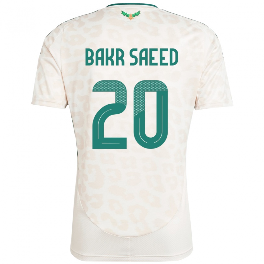 גברים ערב הסעודית Abu Bakr Saeed #20 לָבָן הרחק ג'רזי 24-26 חולצה קצרה