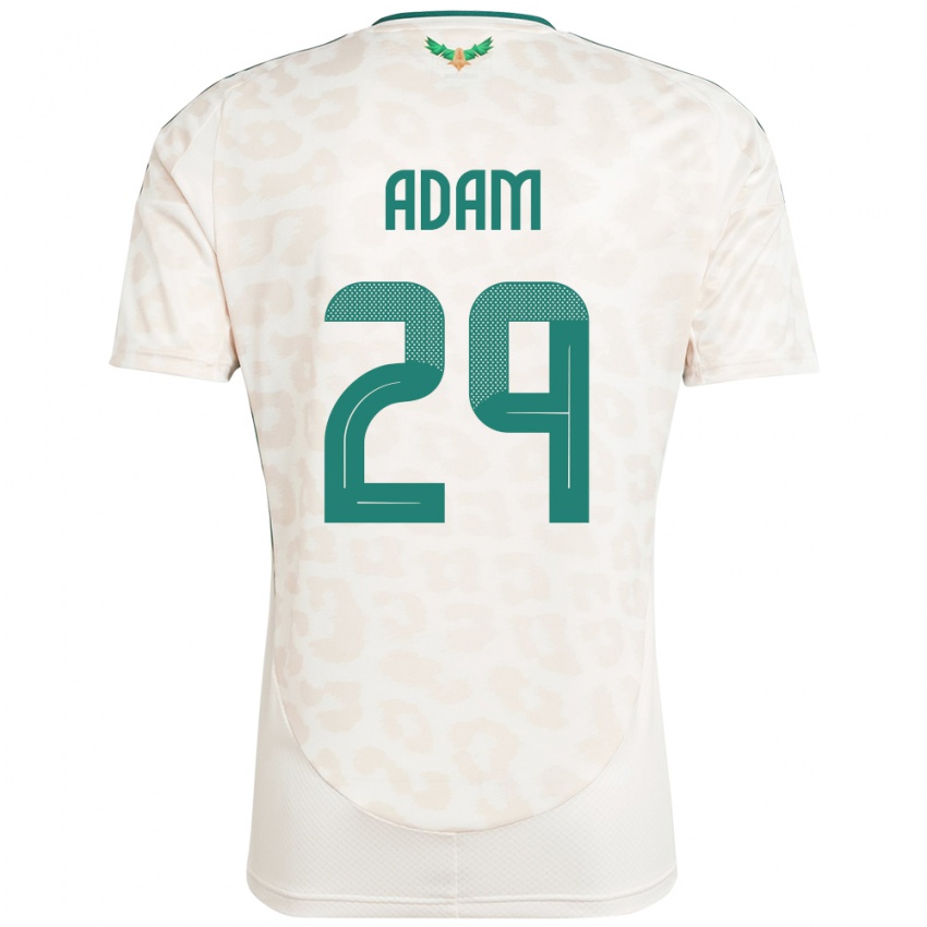 גברים ערב הסעודית Hamed Adam #29 לָבָן הרחק ג'רזי 24-26 חולצה קצרה