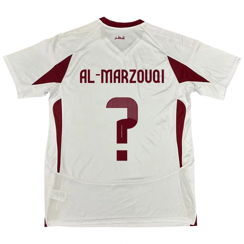 גברים קטאר Omar Abdulaziz Al-Marzouqi #0 לָבָן הרחק ג'רזי 24-26 חולצה קצרה