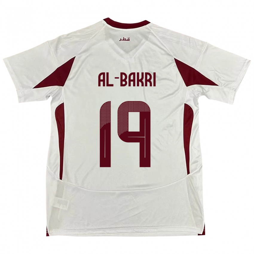 גברים קטאר Abdulaziz Al-Bakri #19 לָבָן הרחק ג'רזי 24-26 חולצה קצרה