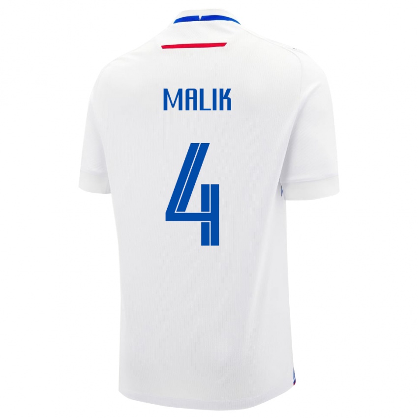 גברים סלובקיה Lukas Malik #4 לָבָן הרחק ג'רזי 24-26 חולצה קצרה