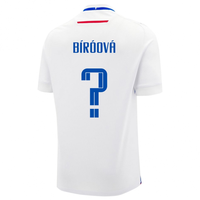 גברים סלובקיה Alexandra Bíróová #0 לָבָן הרחק ג'רזי 24-26 חולצה קצרה