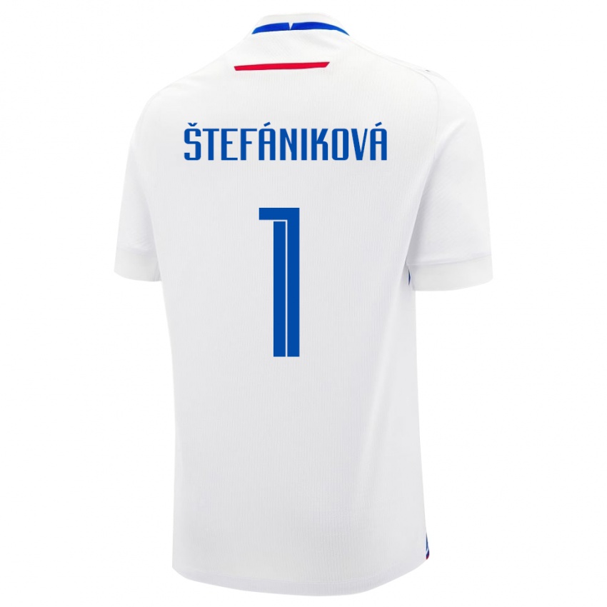 גברים סלובקיה Marína Štefániková #1 לָבָן הרחק ג'רזי 24-26 חולצה קצרה
