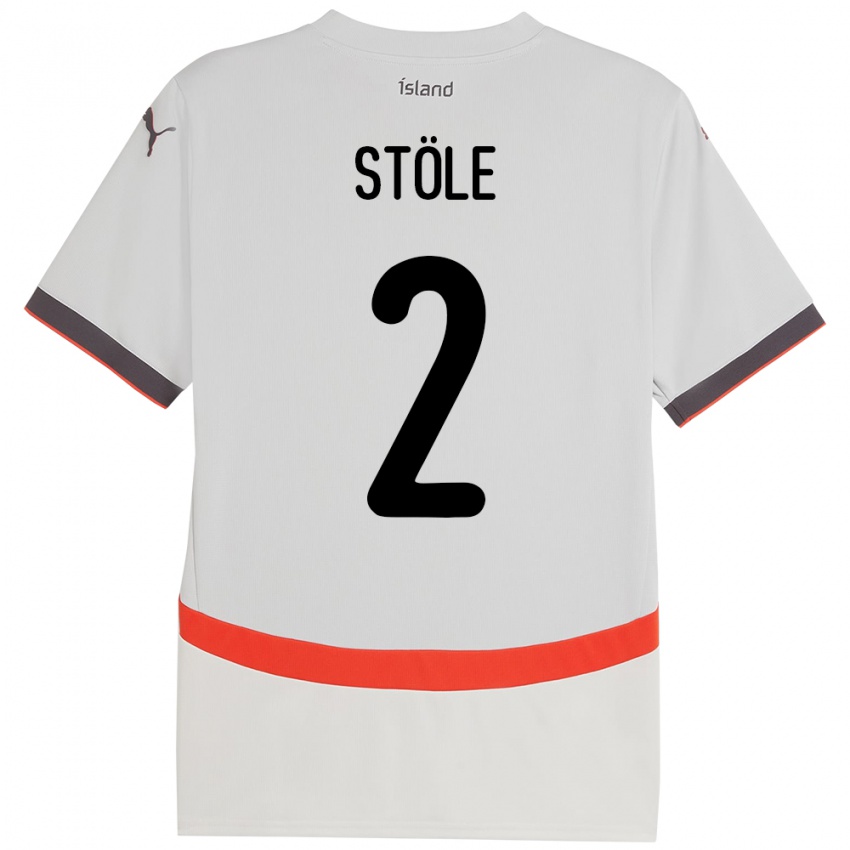 גברים אִיסלַנד Ingimar Torbjörnsson Stöle #2 לָבָן הרחק ג'רזי 24-26 חולצה קצרה