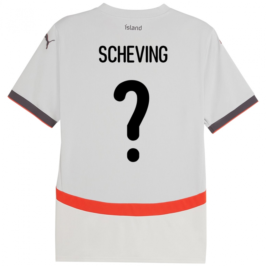 גברים אִיסלַנד Auður Sveinbjörnsdóttir Scheving #0 לָבָן הרחק ג'רזי 24-26 חולצה קצרה