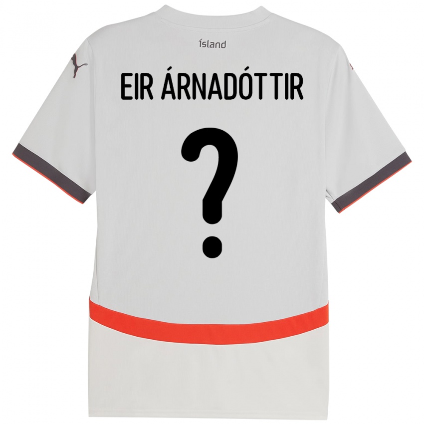גברים אִיסלַנד Ásta Eir Árnadóttir #0 לָבָן הרחק ג'רזי 24-26 חולצה קצרה
