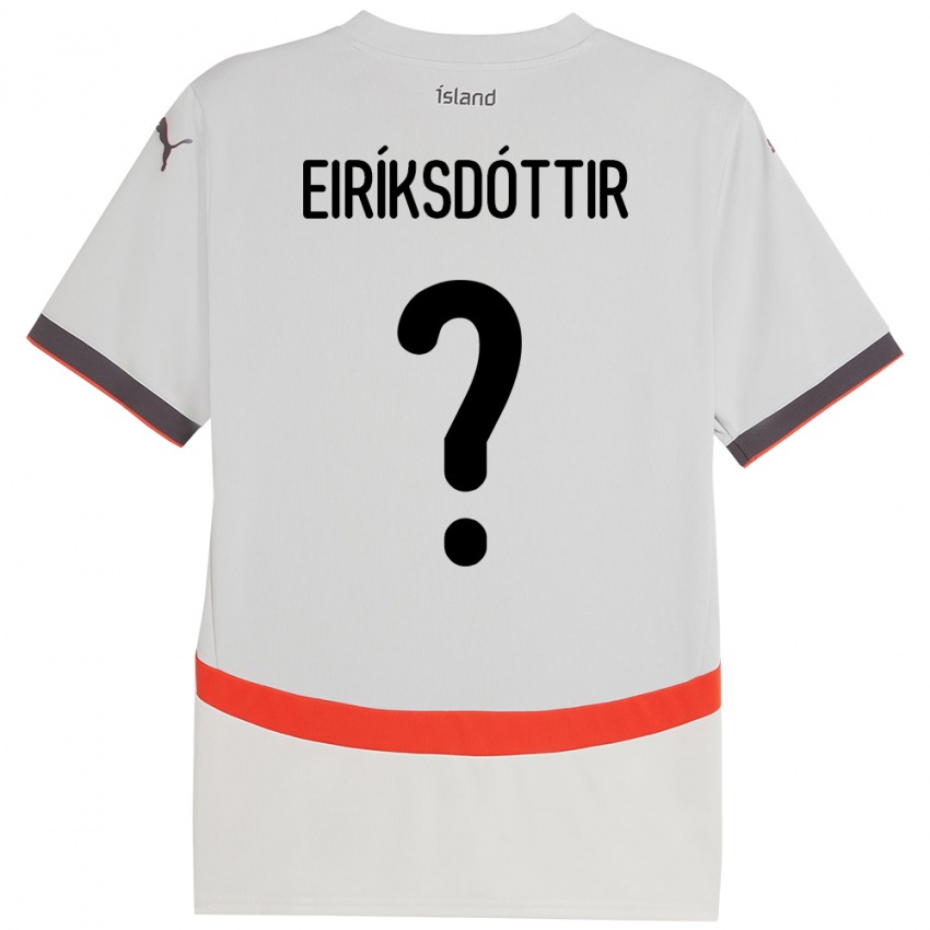גברים אִיסלַנד Arna Eiríksdóttir #0 לָבָן הרחק ג'רזי 24-26 חולצה קצרה